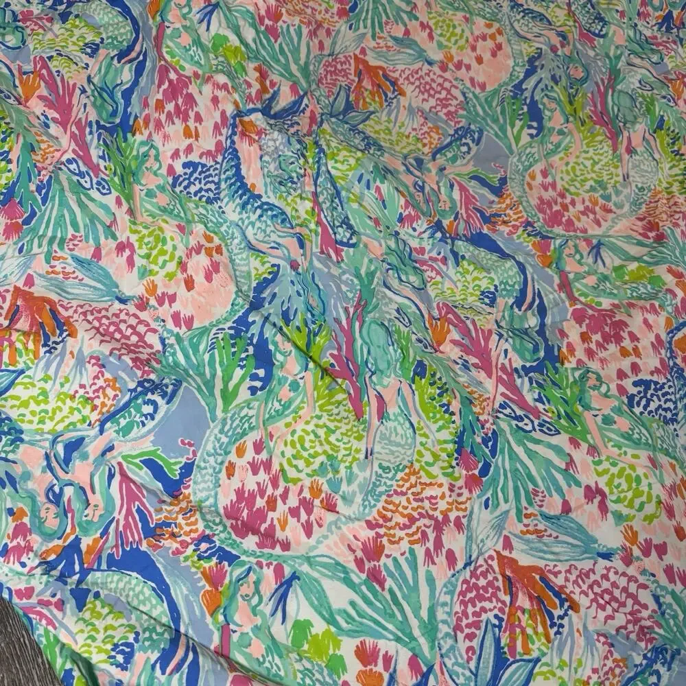 Lilly Pulitzer Pottery Barn Kids Mermaid Cove Full Fitted Sheet Only Colorful